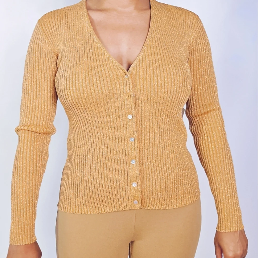 Metallic Cardigan Sweater